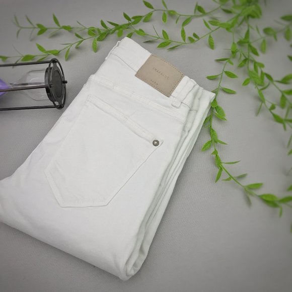 Size 24/26/28 With TAG ZARA distressed white denim Jeans current article Unise - Picture 7 of 10